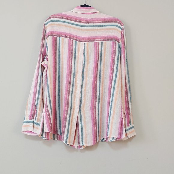 Colorful Striped Button-Up Shirt - Picture 2 of 12